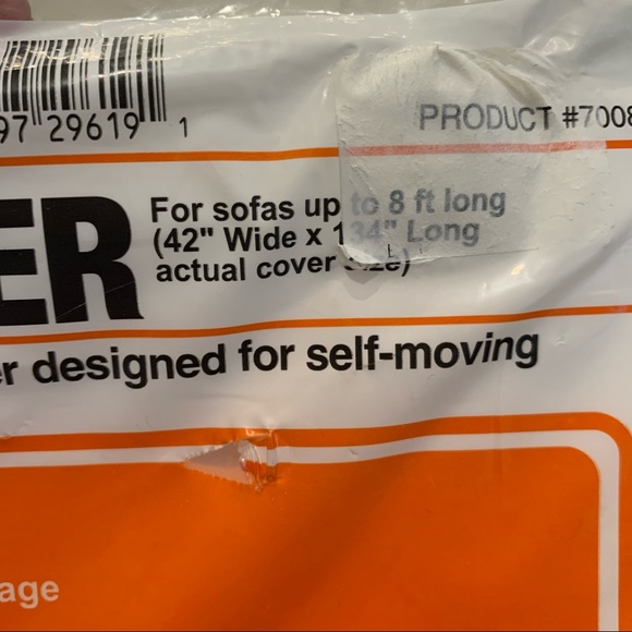 UHAUL Sofa Cover Clear Plastic Slip Cover - Picture 3 of 3